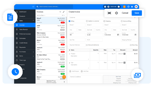 cluttered invoicing software